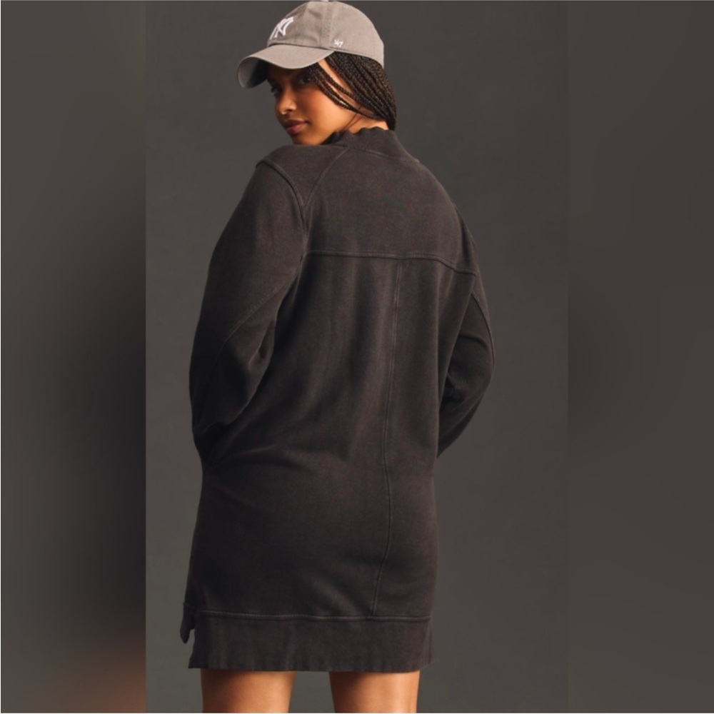 Daily Practice by Anthropologie Meru Zip-Front Mini Dress – Size S | Charcoal - Picture 4 of 10